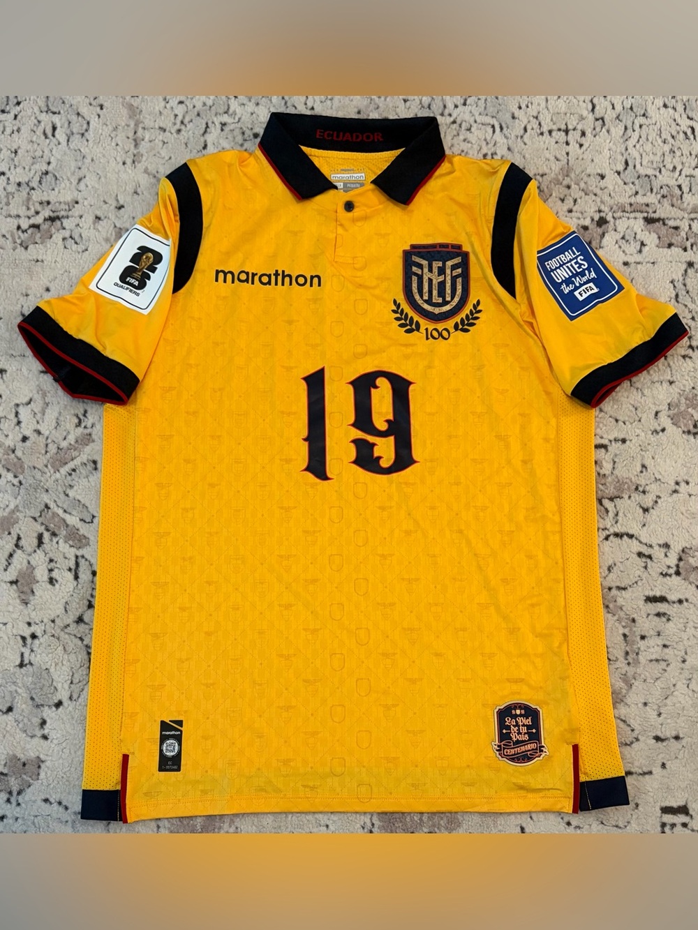 Marathon Authentic Ecuador 100 Years Edition Gonzalo Plata #19 Jersey Men’s Sz S
